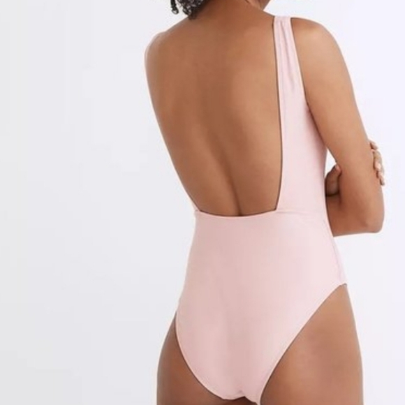 Madewell Second Wave Square-Neck Tank One-Piece Swimsuit Pink Icing size x small - Picture 2 of 7